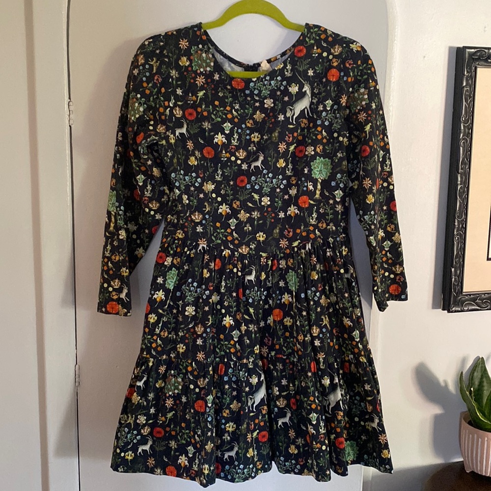 Samantha Pleet Black Illuminated Print Long Sleeve Dress